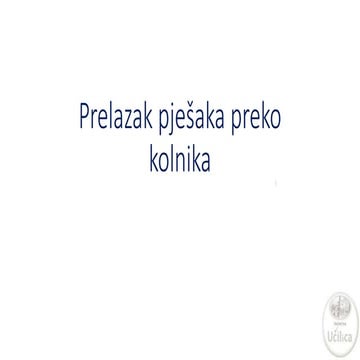 Prelazak pješaka preko kolnika