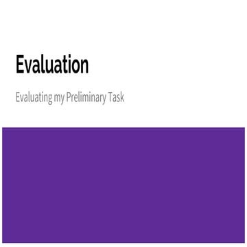 Prelim evaluation