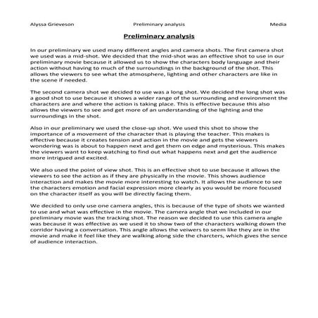 Preliminary analysis | ODT