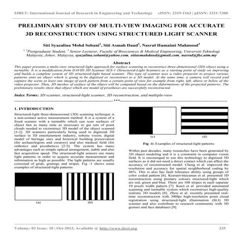 Preliminary study of multi view imaging for accurate 3 d reconstruction using...
