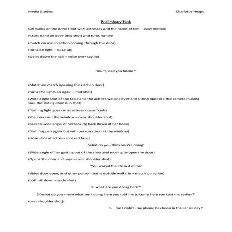 Preliminary task   real one