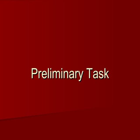 Preliminary task (1)