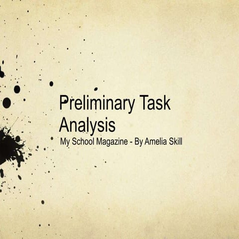 Preliminary task analysis