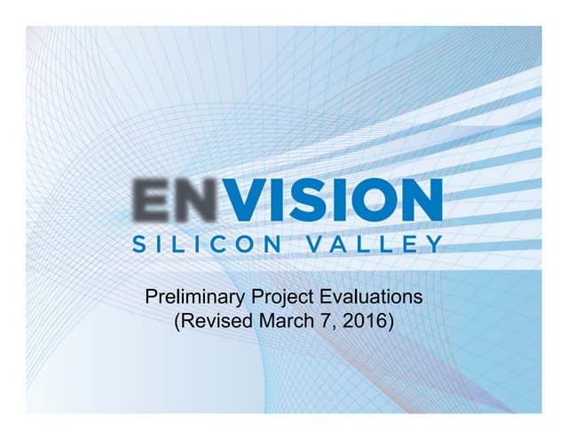 VTA's Preliminary Envision Silicon Valley Project Evaluation