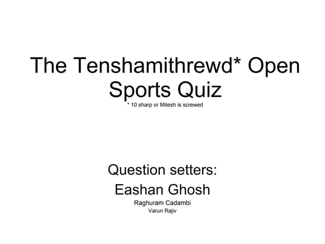KQA Open Sports Quiz-Prelims