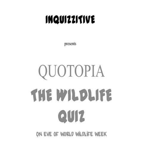 Wildlife Quiz Prelims 