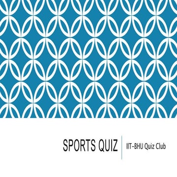 Sports Quiz IIT-BHU