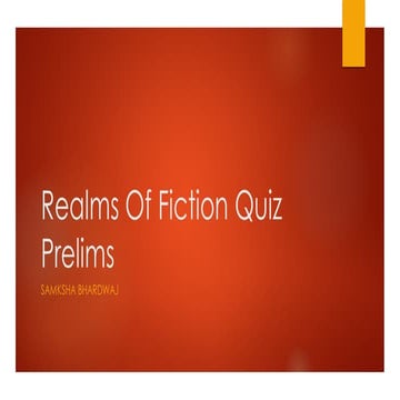 Realms Of Fiction Quiz Prelims (Oasis 2017)