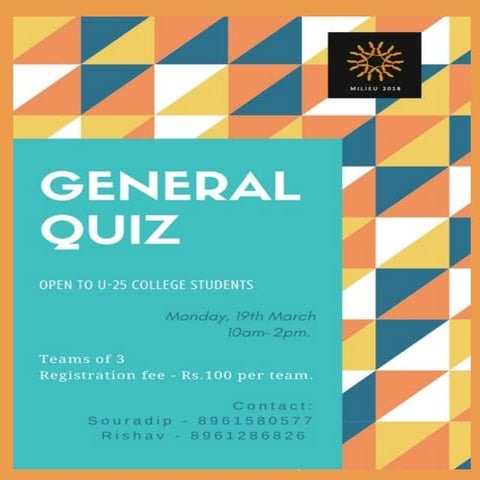 Milieu General Quiz 2018 - Prelims