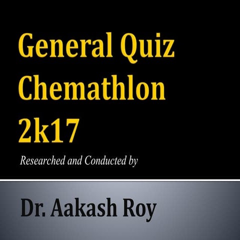 Prelims chemathlon 2017   (answers)