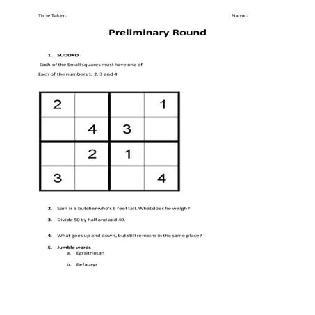 Prelims questions and answers