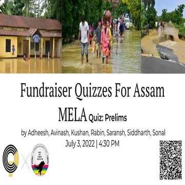 Open MELA Quiz Prelims: CQD Fundraiser Quizzes for Assam