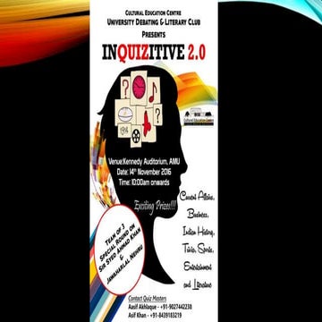 INTER SCHOOL QUIZ (Prelims+answers) AMU QUIZ CLUB