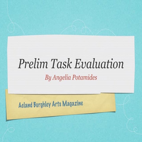 Prelim task evaluation 