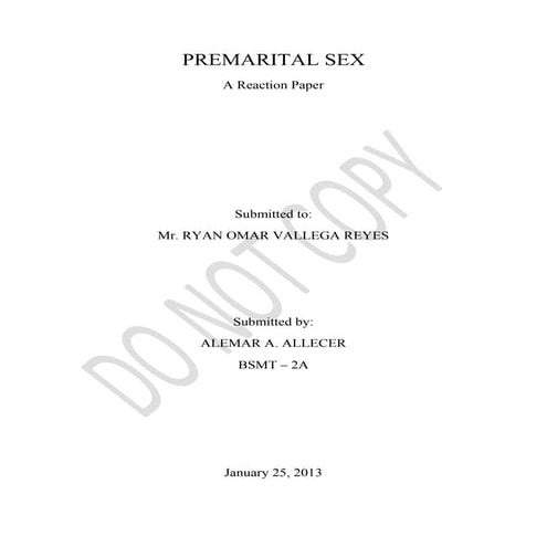Premarital sex