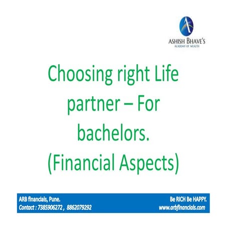 Choosing right life partner - financial aspect. | PDF