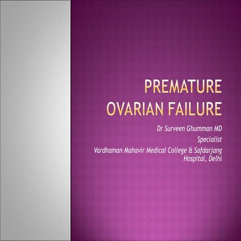 Premature ovarian failure
