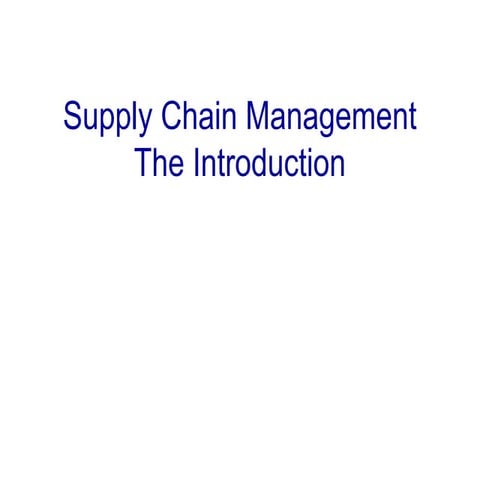 Supply Chain Management