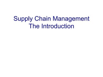 Supply Chain Management