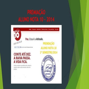 Premiação aluno Nota 10 da EEMAS