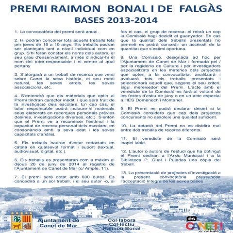 Premi  bonal 2013 2014-bases