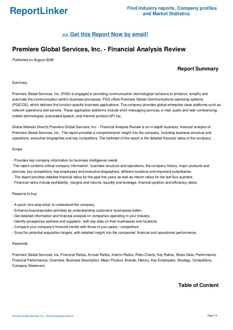 premiere global services inc financial analysis review premiere global services