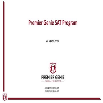 Premier genie sat program