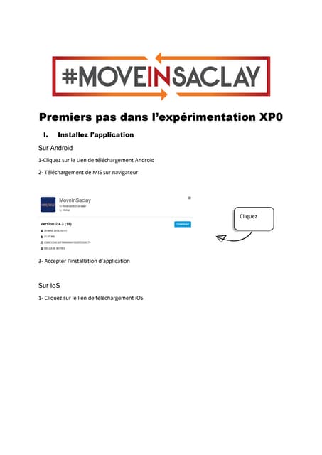Premiers pas avec l'application move insaclay 