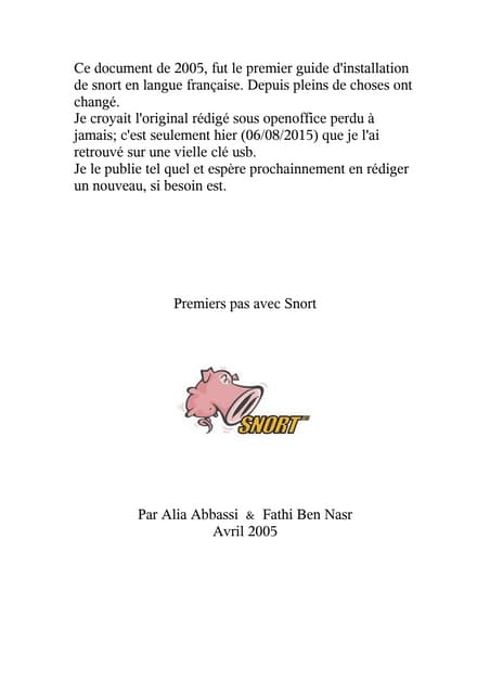 Premiers pas avec snort