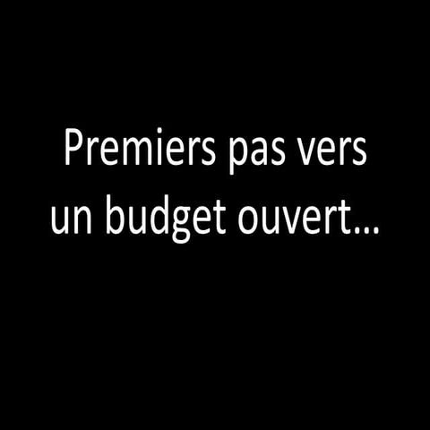 Premiers pas vers un budget ouvert