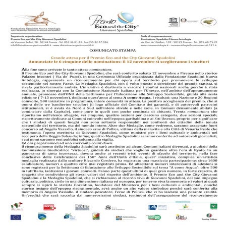 Premio eco and the city 2011