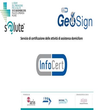 Premio innova s@lute2016 - InfoCert GeoSign 