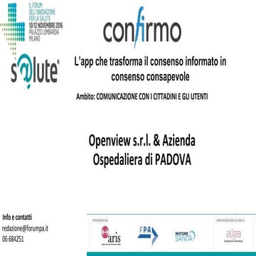 Premio innova s@lute2016   template di presentazione openview-confirmo