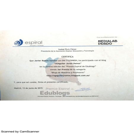 Premio Peonza Bronce, Premios Espiral