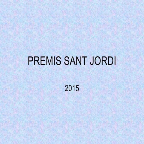 Premis Sant Jordi 2015