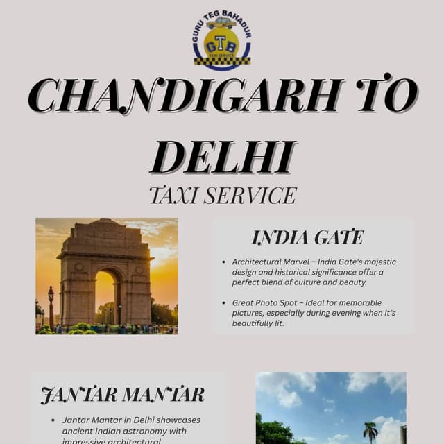 Premium Chandigarh to Delhi Taxi Service - GTB Travels (1).pdf