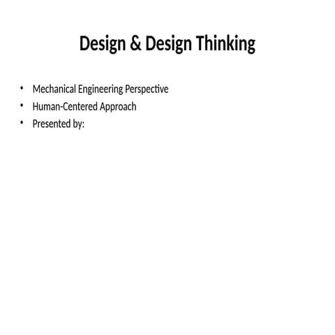 Integrating Design Thinking in Mechanical Engineering for User-Centered ...
