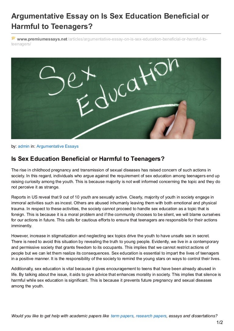 argument essay on sex education