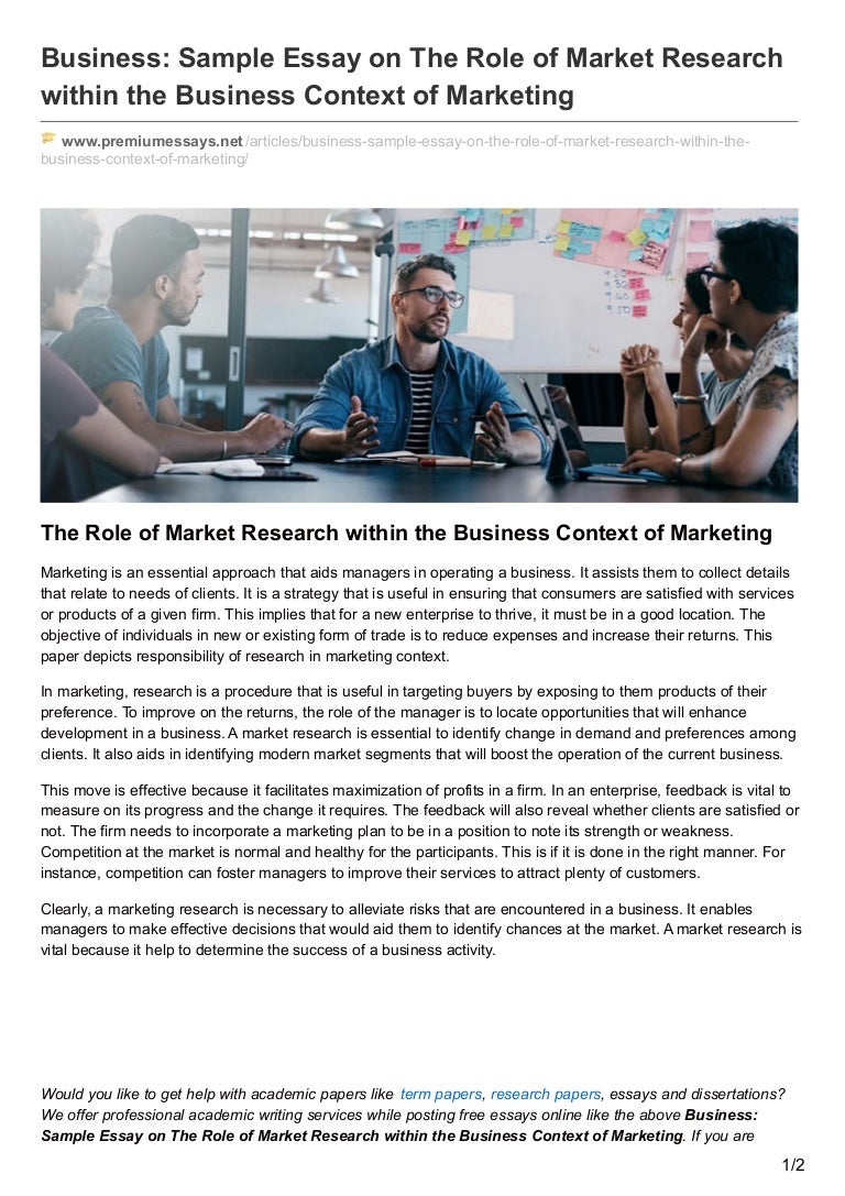 marketing research essay