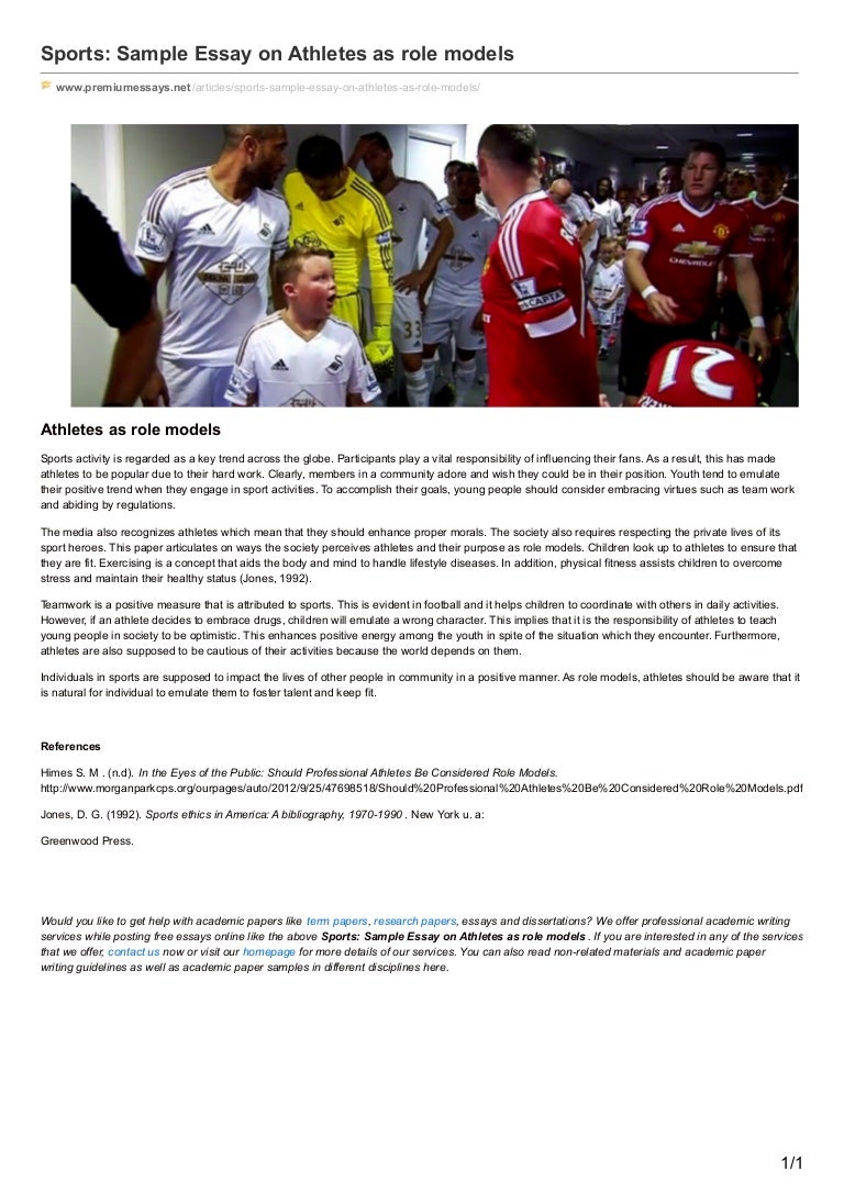 Athletes As Role Models Essay Essay Example athletes as role models essay