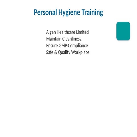 Comprehensive Personal Hygiene Training for GMP Compliance and ...