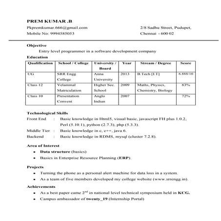 Prem kuma rresume (1)