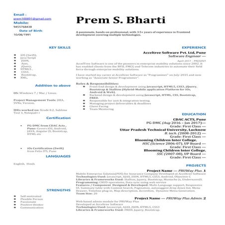 Prem s bharti_cv