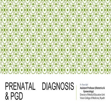 Prenatal and preimplantation diagnosis 22.04.2021