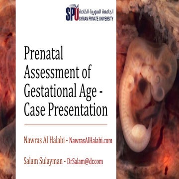 Prenatal Assessment of Gestational Age - Case Presentation 