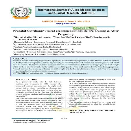 Prenatal nutrition nutrient recommendations before, during & after pregnancy
