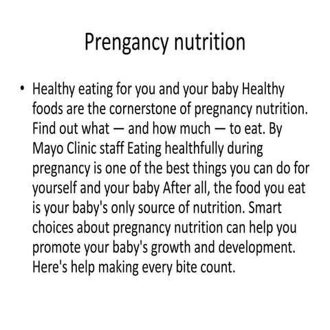 Prengancy nutrition