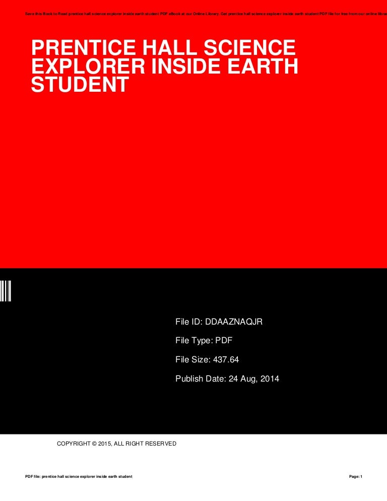 Prentice Hall Science Explorer Inside Earth Student