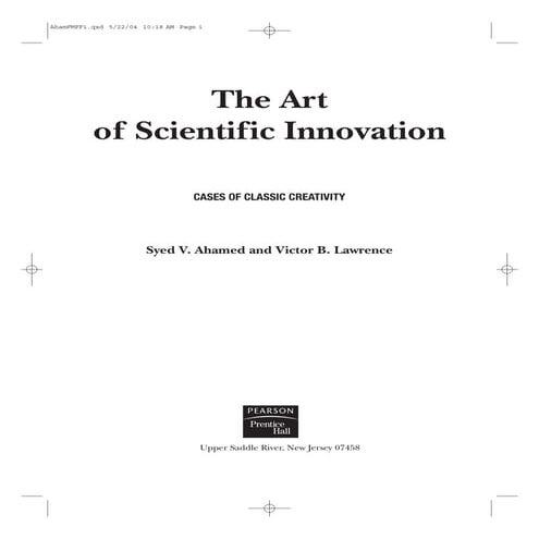 Prentice Hall introduction to The Art of Scientific Innovation Ahamed ...