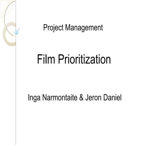 Film Prioritization | PPT
